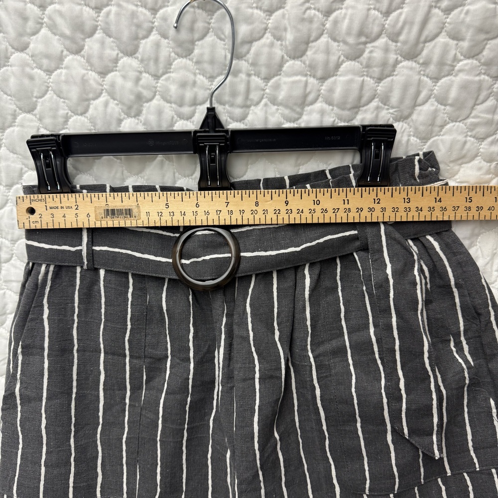 NWT Sans Souci Striped Linen Blend Paperbag Shorts Medium - Picture 7 of 7